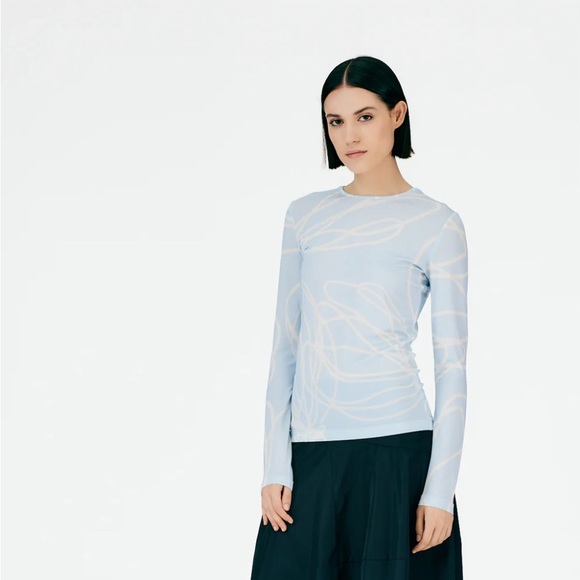 Tulipe All Over Jersey Fitted Long Sleeve T-Shirt NWOT - Picture 3 of 10